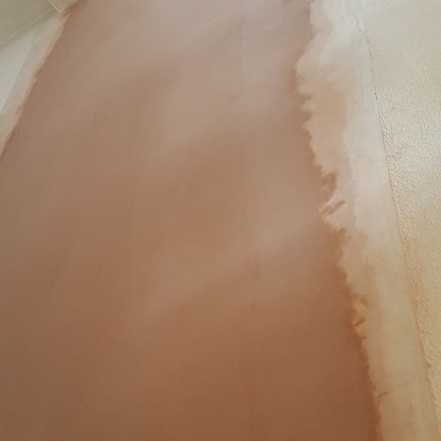 Stair wall cracked, this was stitched and replastered