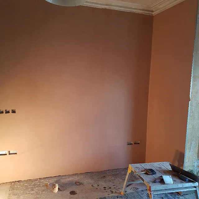 plastered room