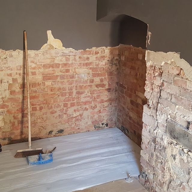 Rising damp before & after its plastered