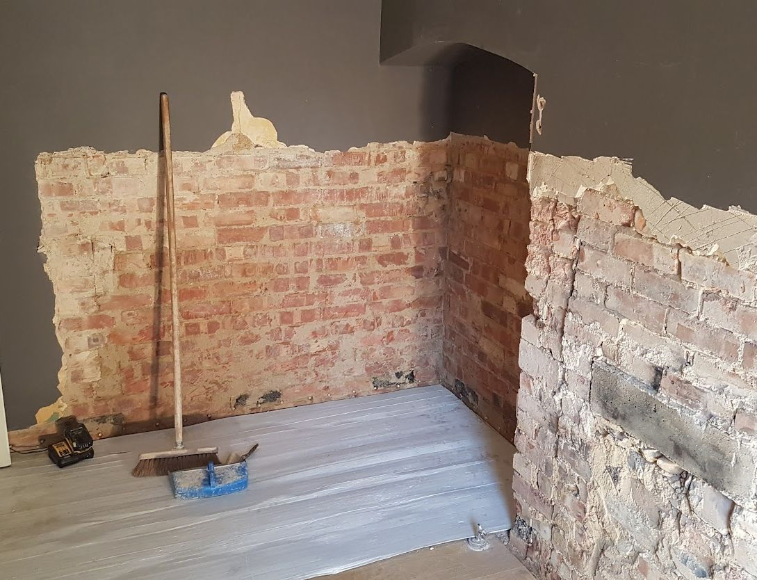 Rising damp before & after its plastered